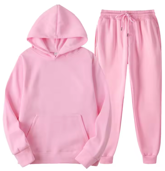 Ensemble Douceur Loungewear – Sweat à Capuche & Jogging Rose Poudré